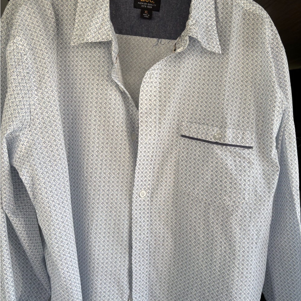 Men's White Patterned Shirt